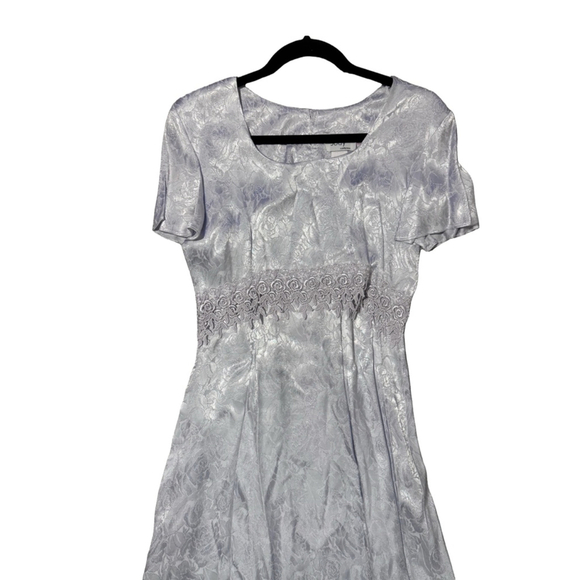 Vintage Ice blue satiny dress. Maxi . The brand is Jodie California USA Sz 6 - Picture 5 of 11